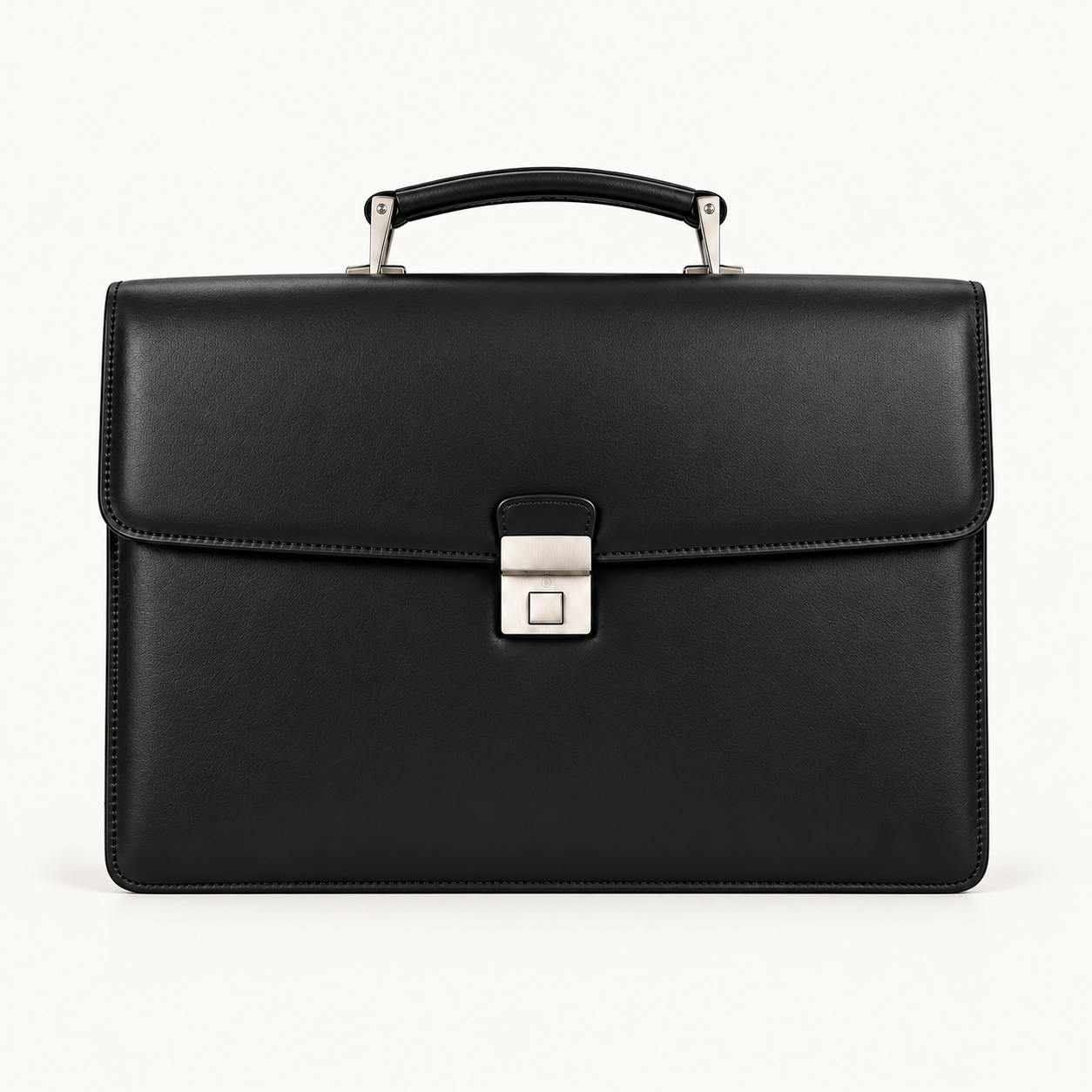 Men's Classic Black Leather Executive Briefcase – Minimalist Professional Business Bag Gallery